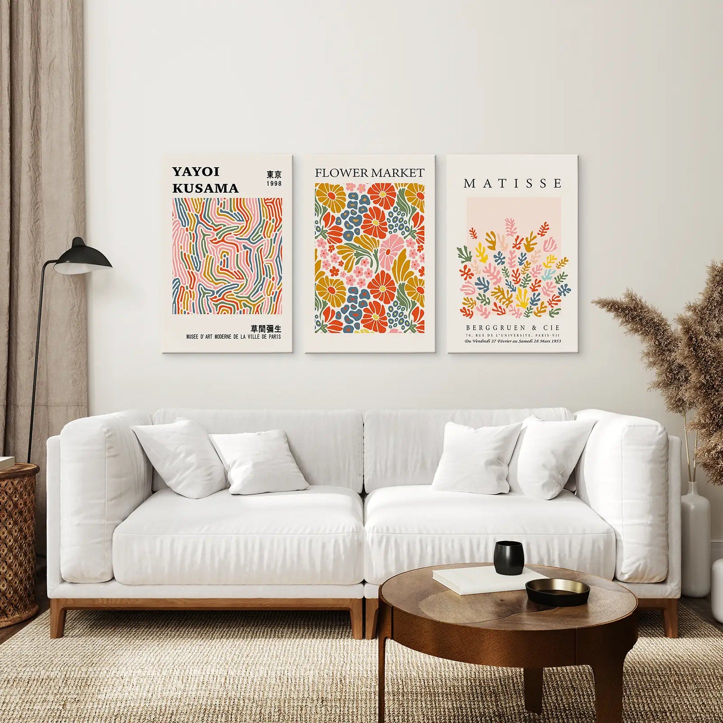 Colorful Abstract Wall Art Set of 3 Modern Prints