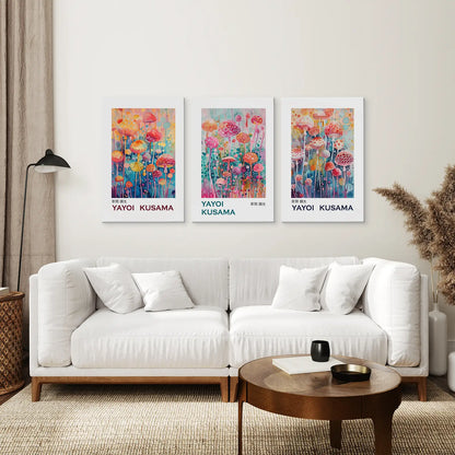 Colorful Mushroom Wall Art Set of 3 Prints Decor