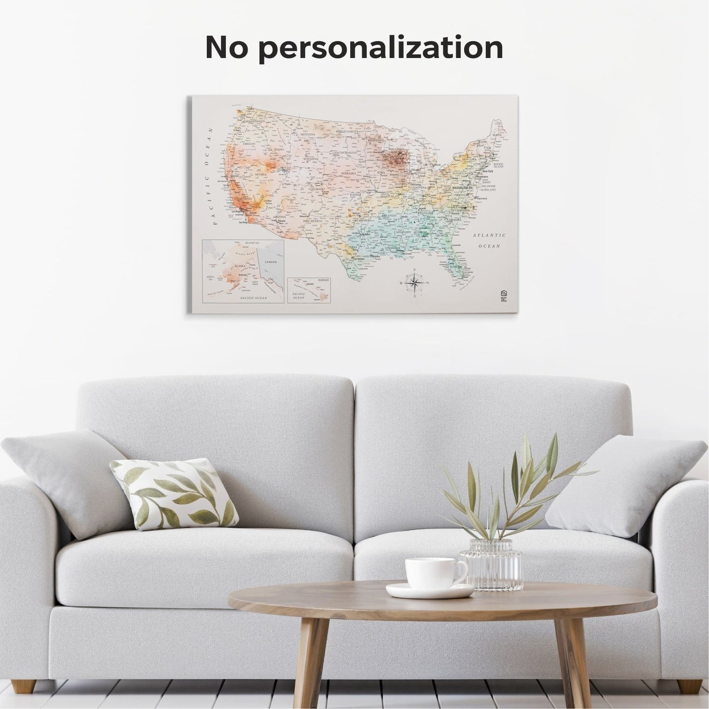 Canvas USA Map Wall Art - Colorful