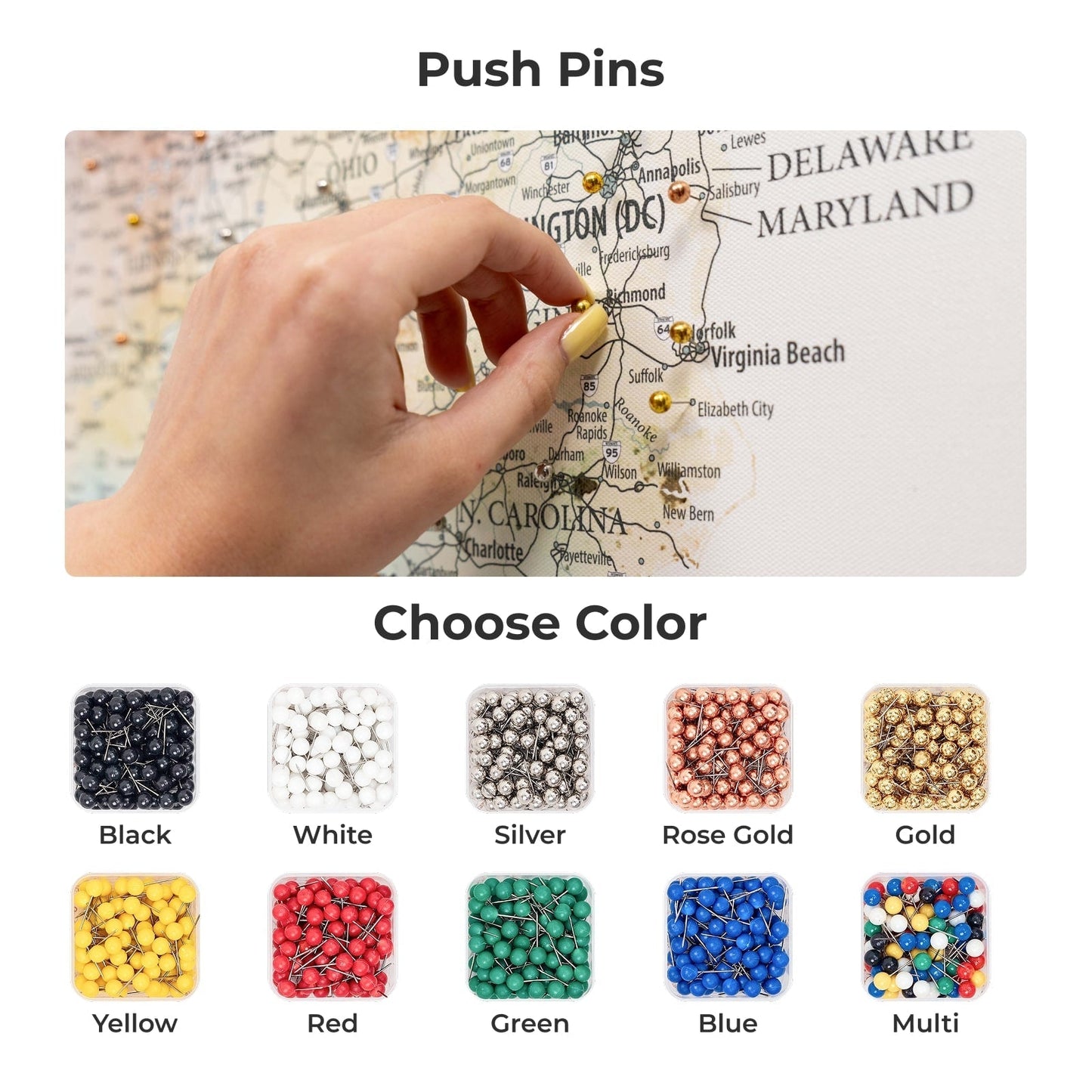 Canvas USA Map Wall Art - Colorful