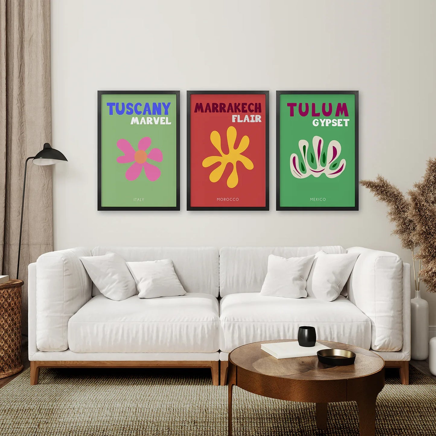 Retro Travel Wall Art Set of 3, Preppy Poster Bundle
