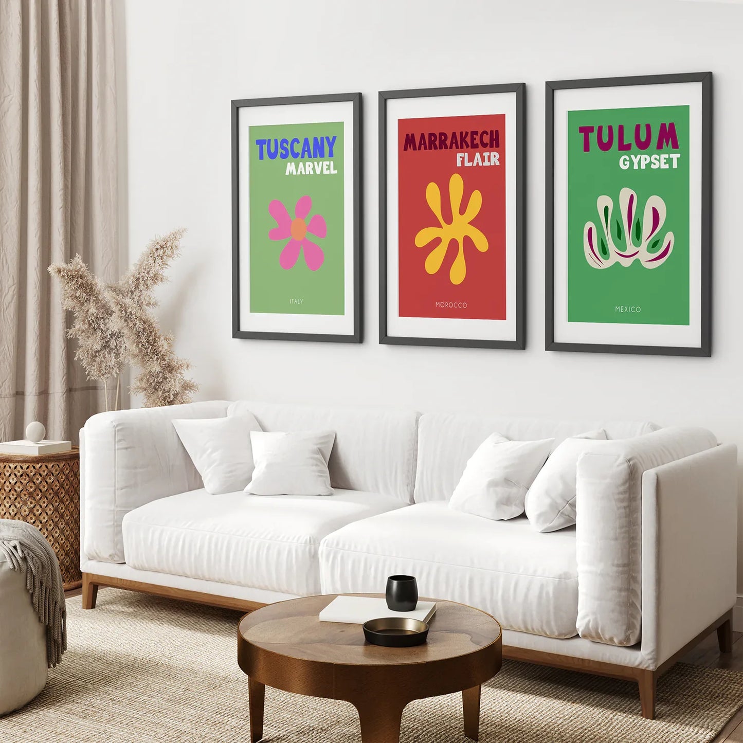 Retro Travel Wall Art Set of 3, Preppy Poster Bundle