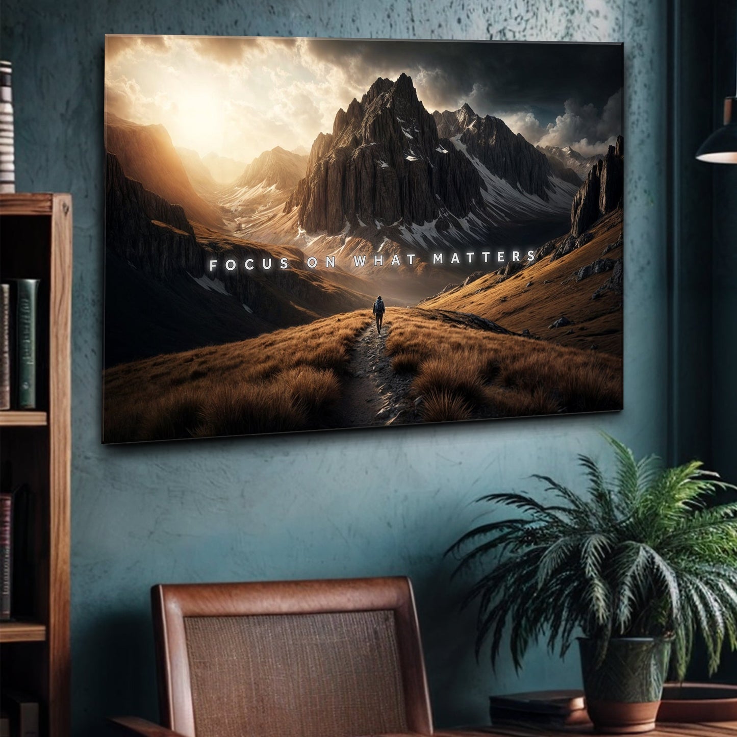 Ascend Mountain Motivational Canvas Wall Art