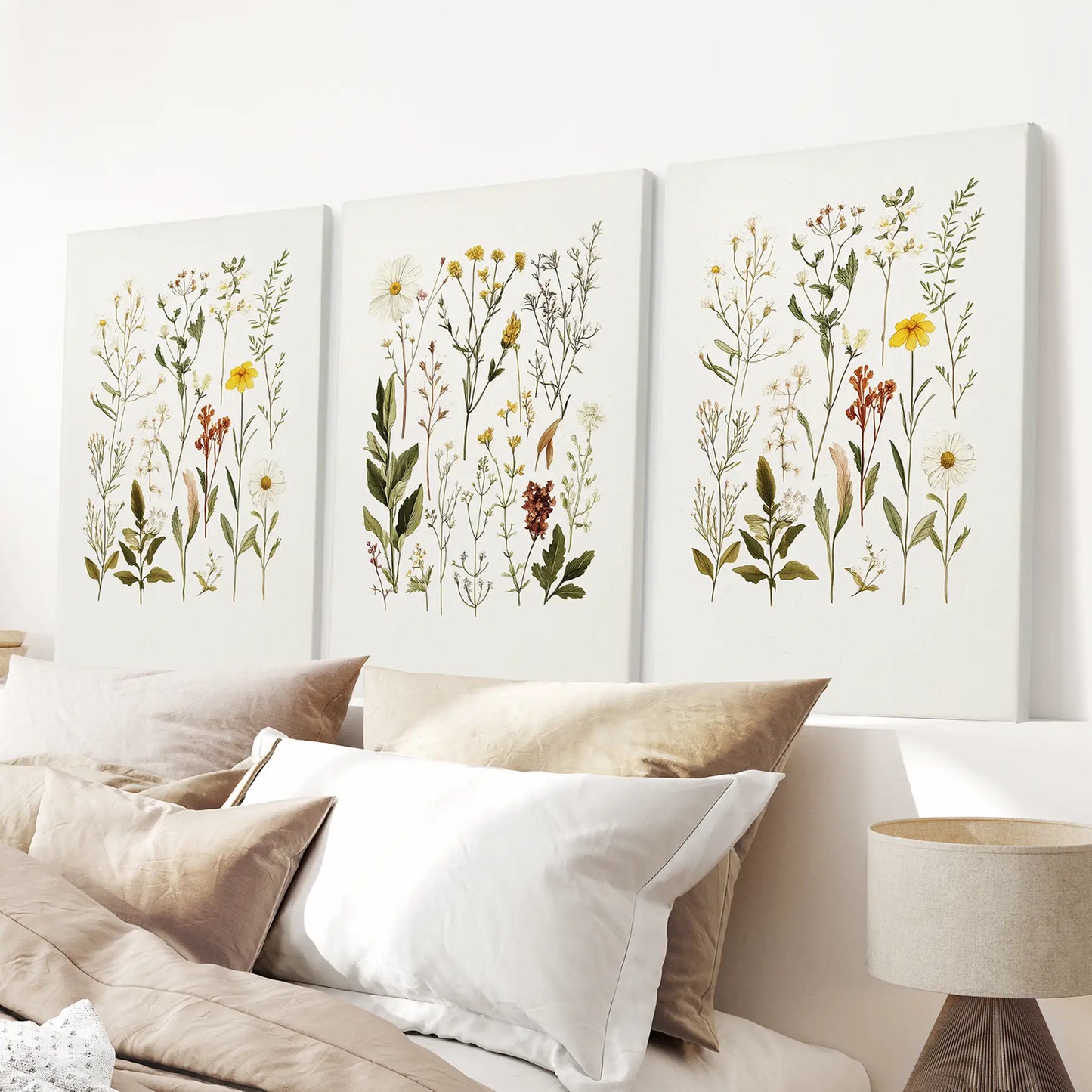 Wildflower Nature Prints Modern Wall Art Set