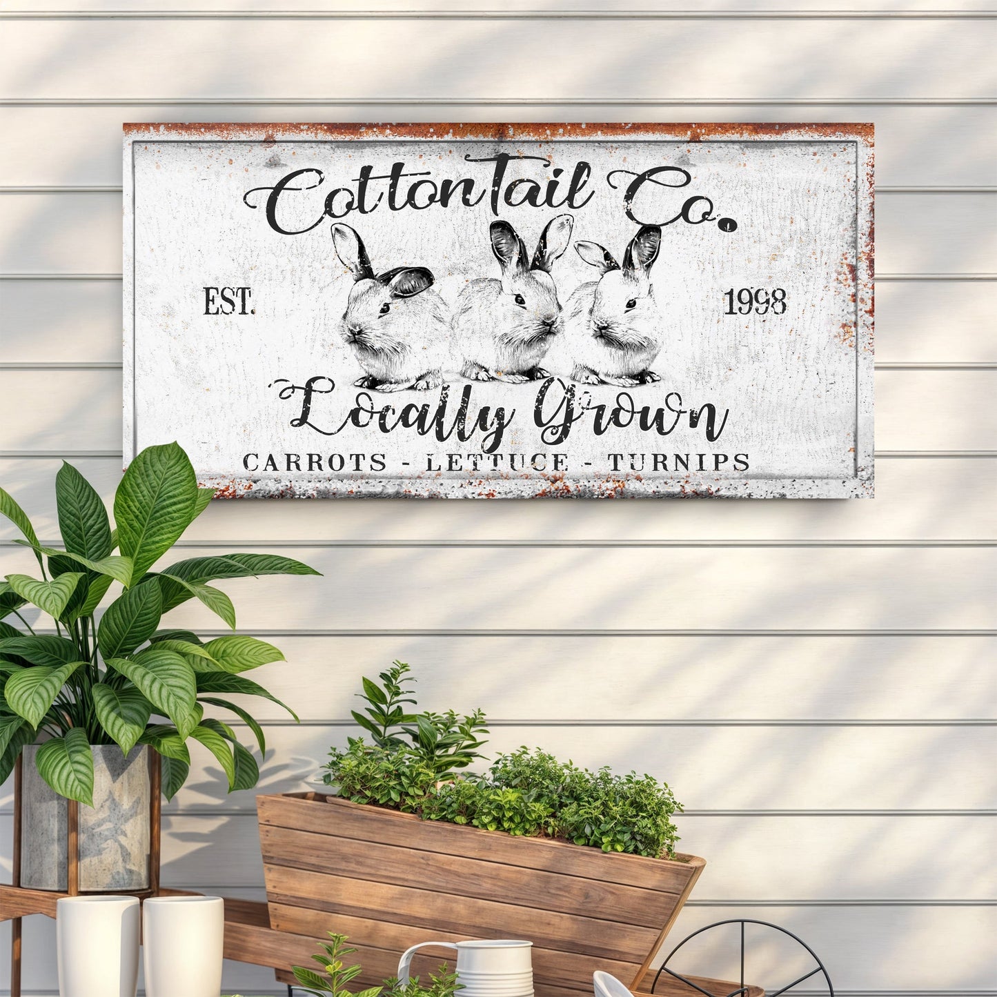 Vintage Cottontail Easter Canvas Wall Art III