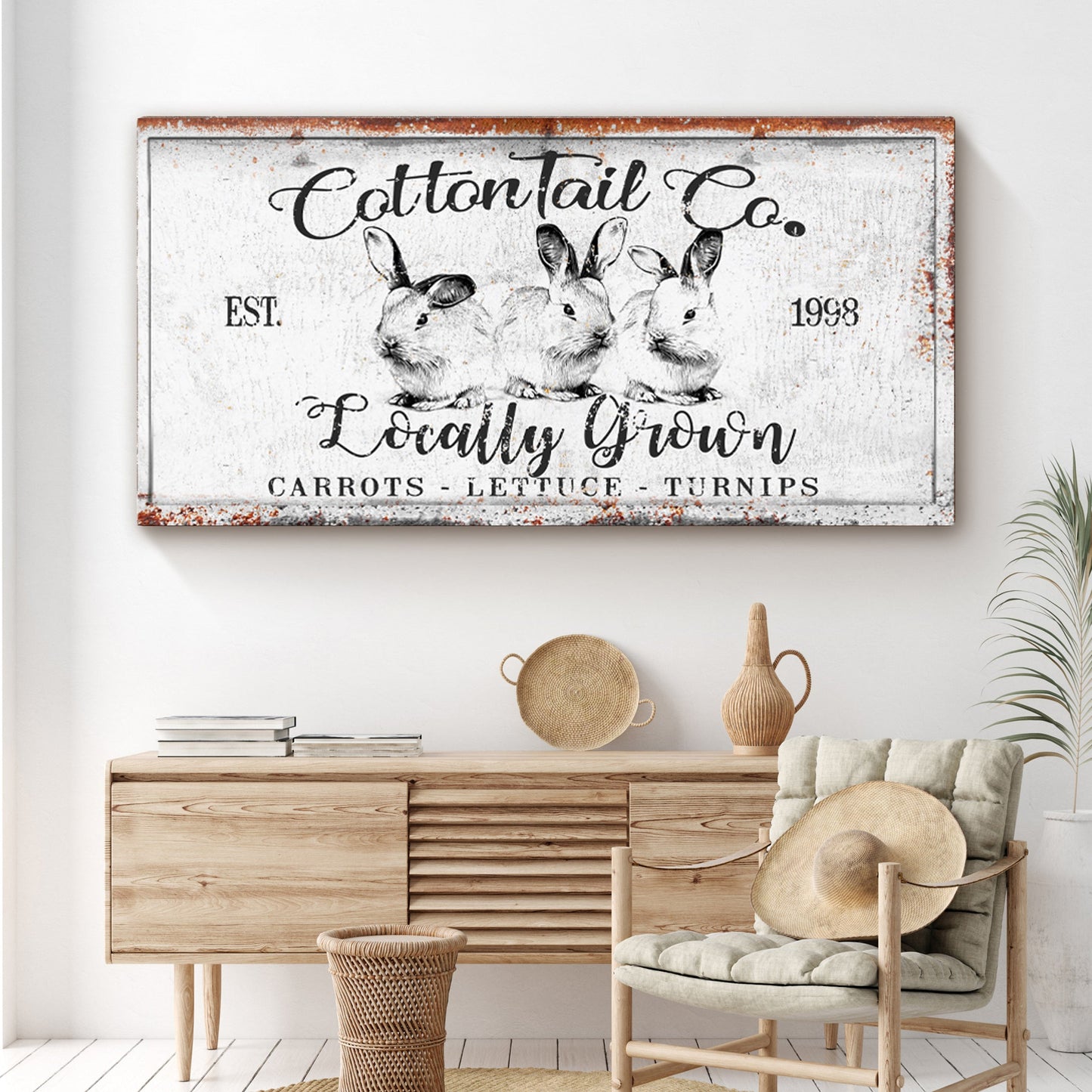 Vintage Cottontail Easter Canvas Wall Art III