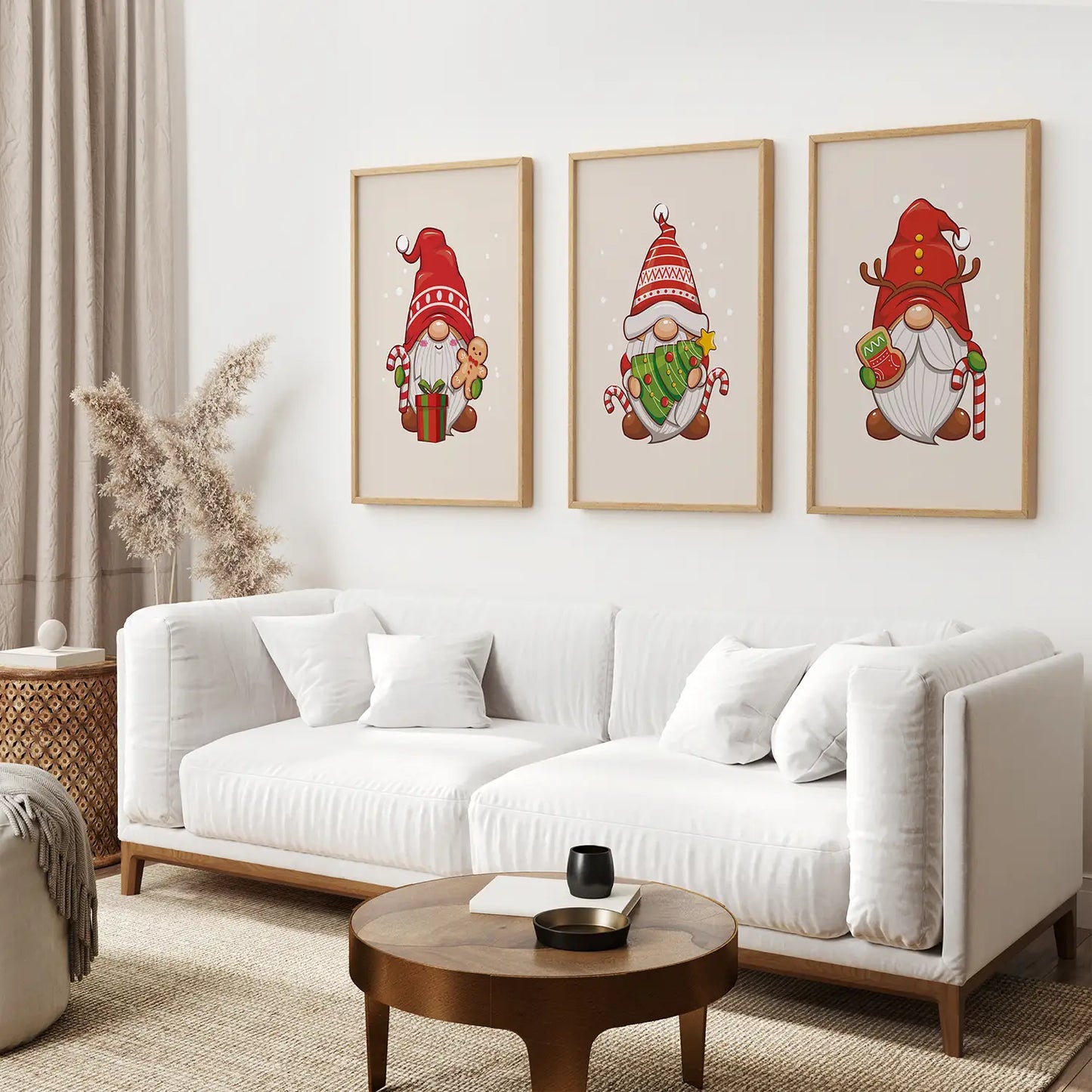 Christmas Gnomes Kids Room Wall Art Set of 3