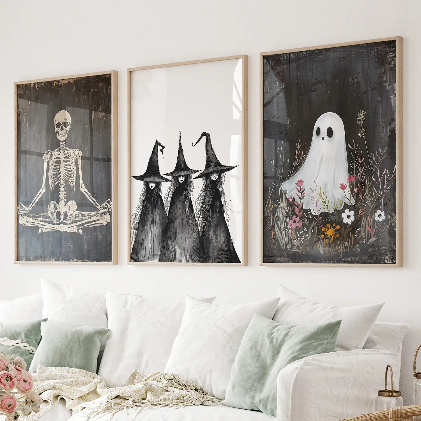 Halloween Witches Wall Art Print Set of 3