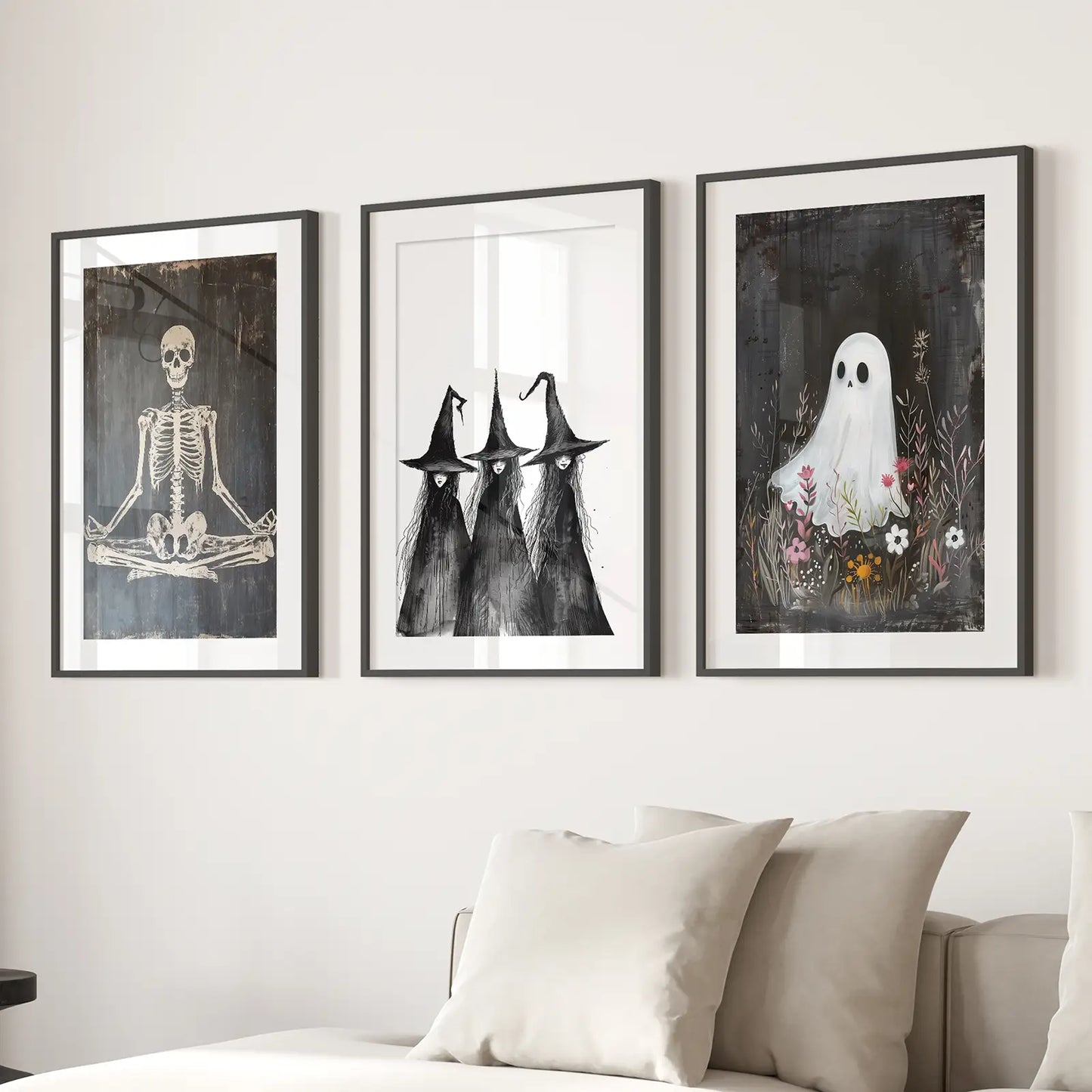 Halloween Witches Wall Art Print Set of 3