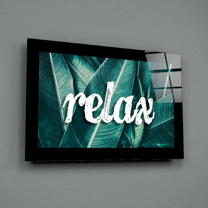 Calm Tropical Leaf Glass Wall Art