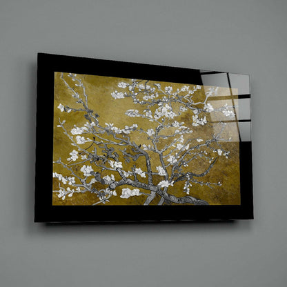 Van Gogh-Inspired Almond Blossom Glass Wall Art