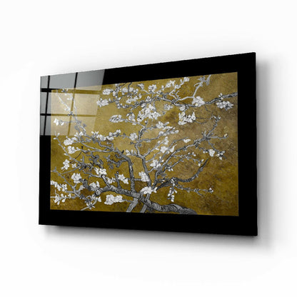 Van Gogh-inspired almond blossom glass wall art