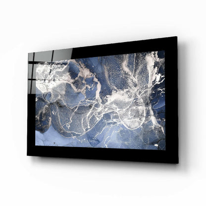Blue Quartz marbled glass wall art