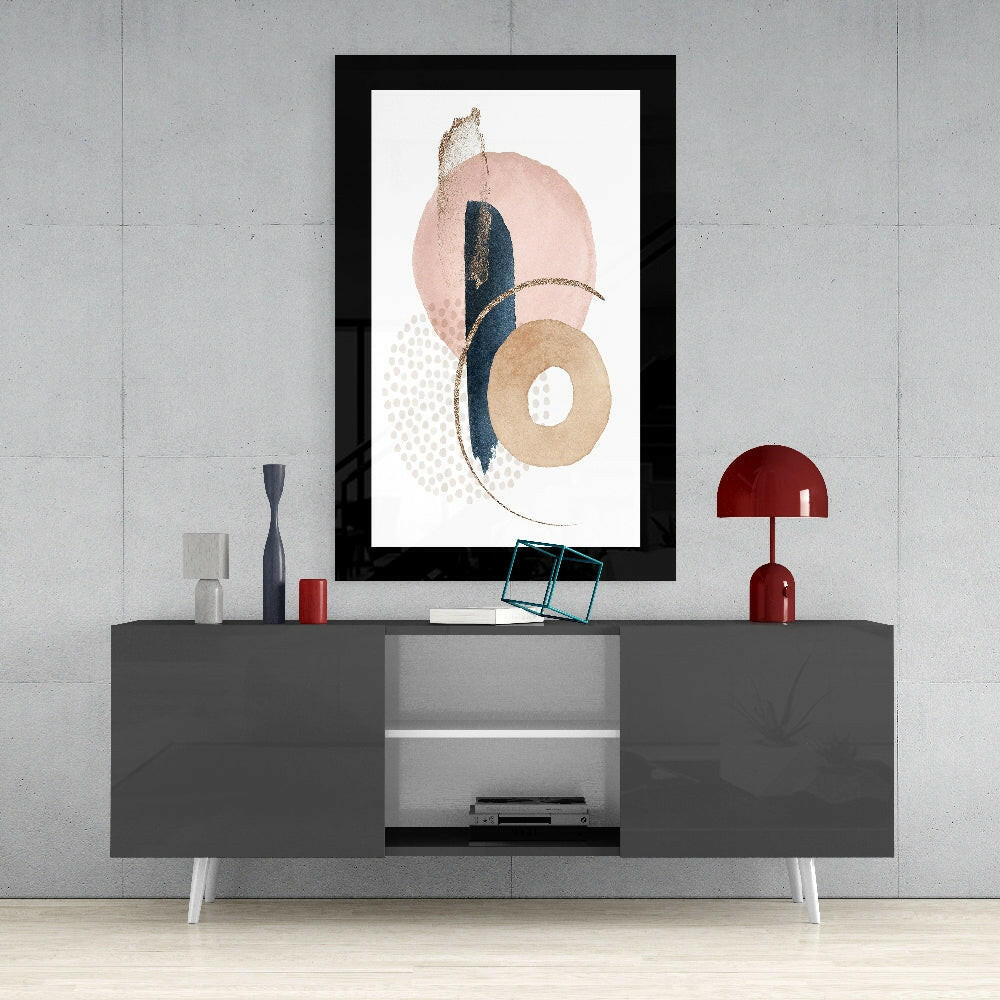 Blush Bronze Abstract Glass Wall Art
