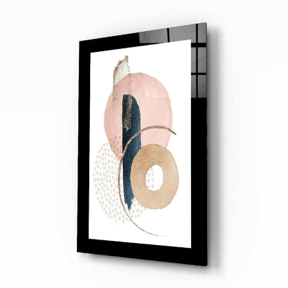 Blush Bronze abstract glass wall art panel