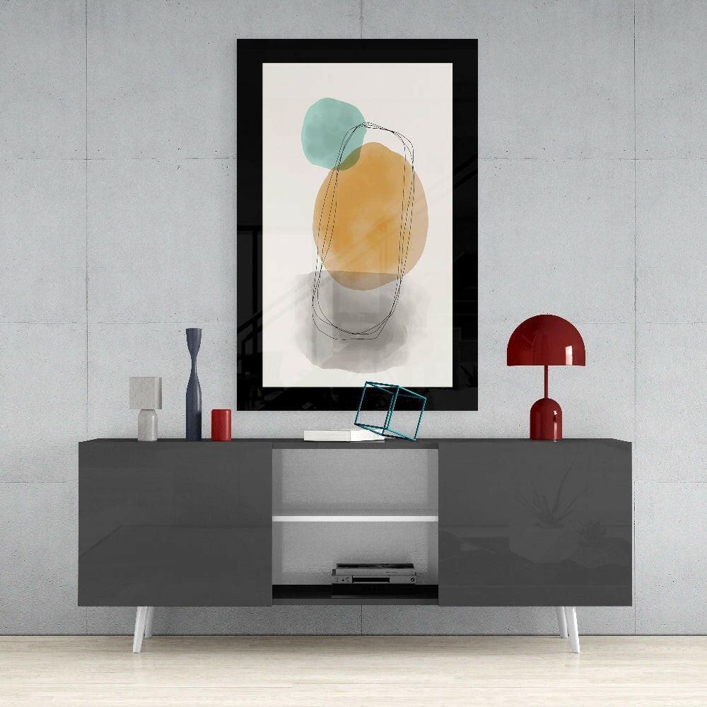 Amber Watercolor Abstract Glass Wall Art