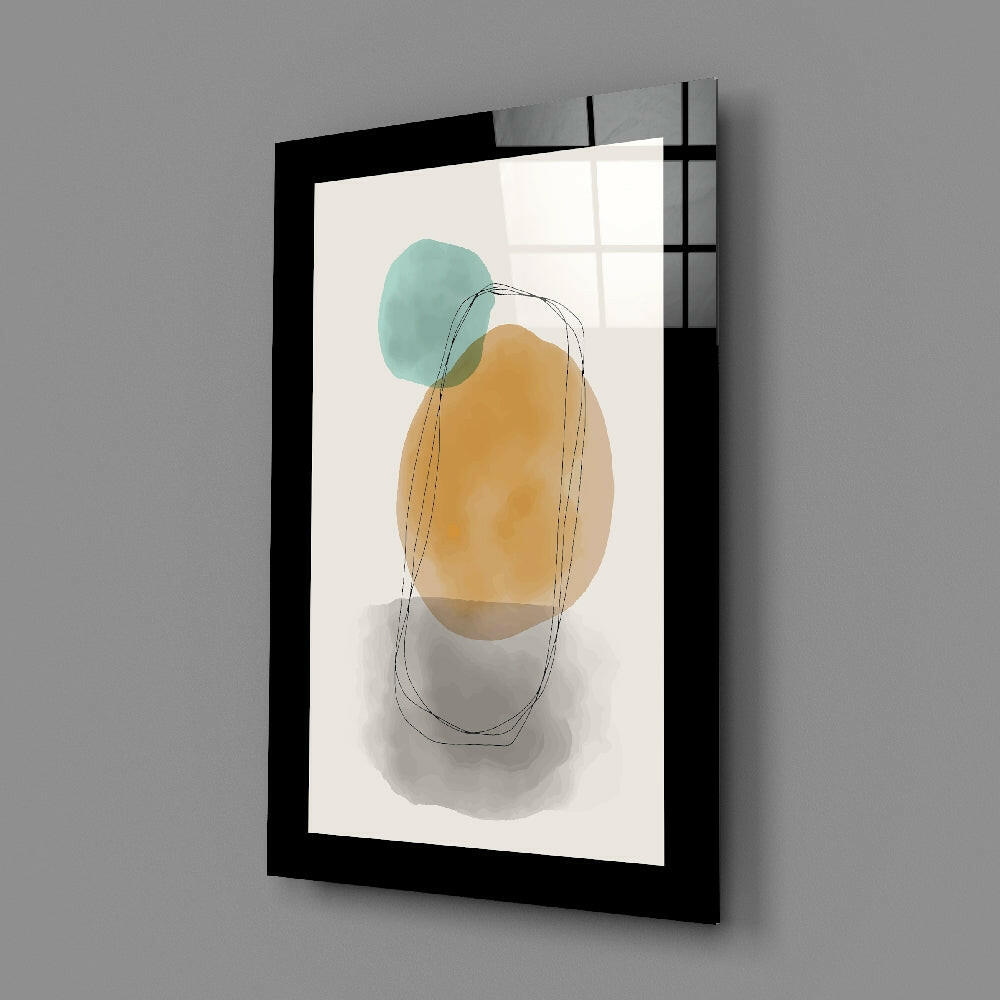 Amber Watercolor Abstract Glass Wall Art