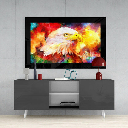 Bald Eagle Portrait Glass Wall Art