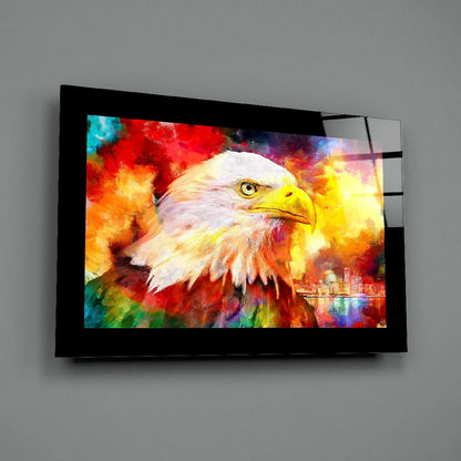 Bald Eagle Portrait Glass Wall Art