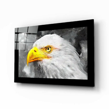 Bald eagle glass wall art painterly portrait
