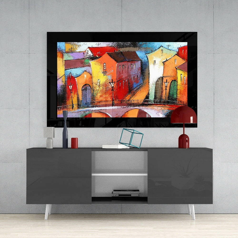 Fairytale City Glass Wall Art