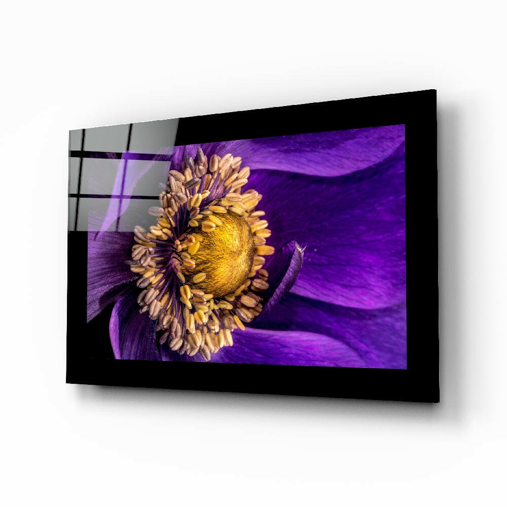 Passionflower glass wall art