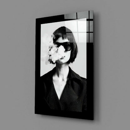 Smoke Face Editorial Glass Wall Art