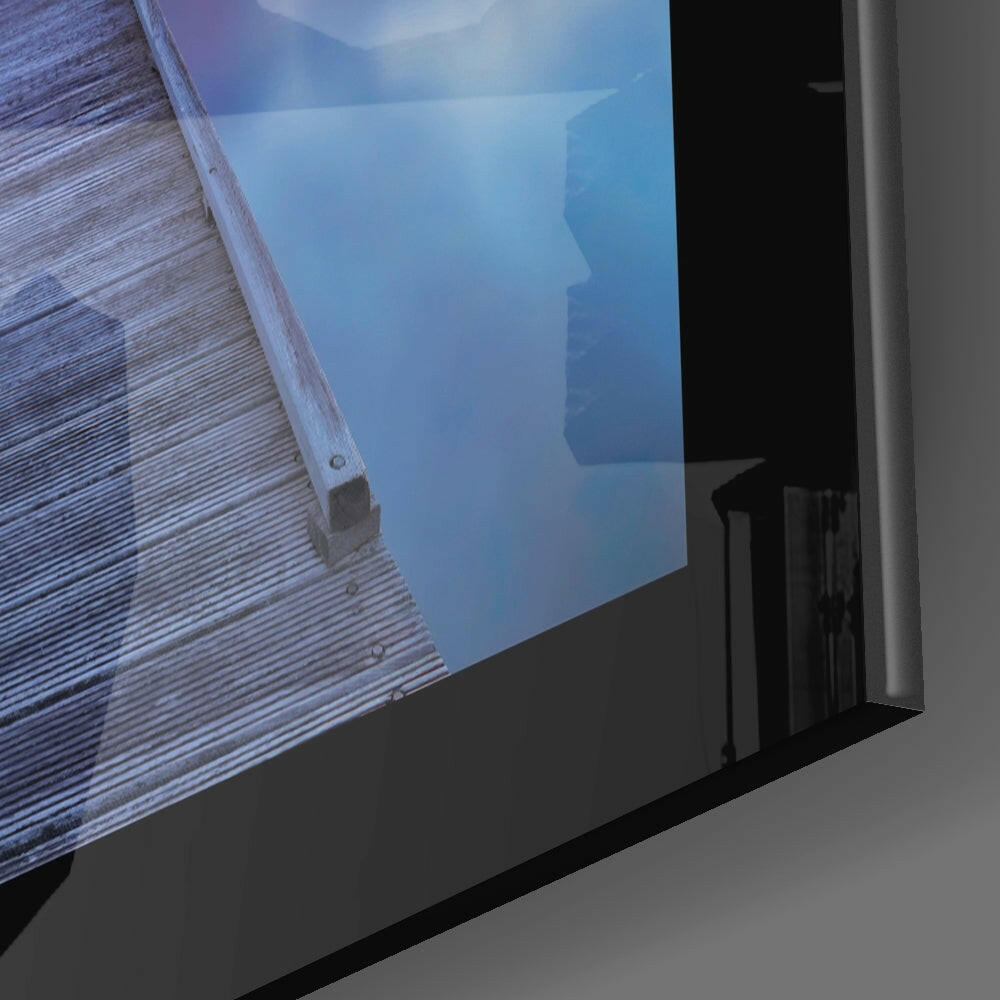 Cobalt Sunset Pier Glass Wall Art