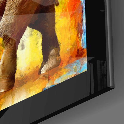 Elephant Oil Painting Glass Wall Art