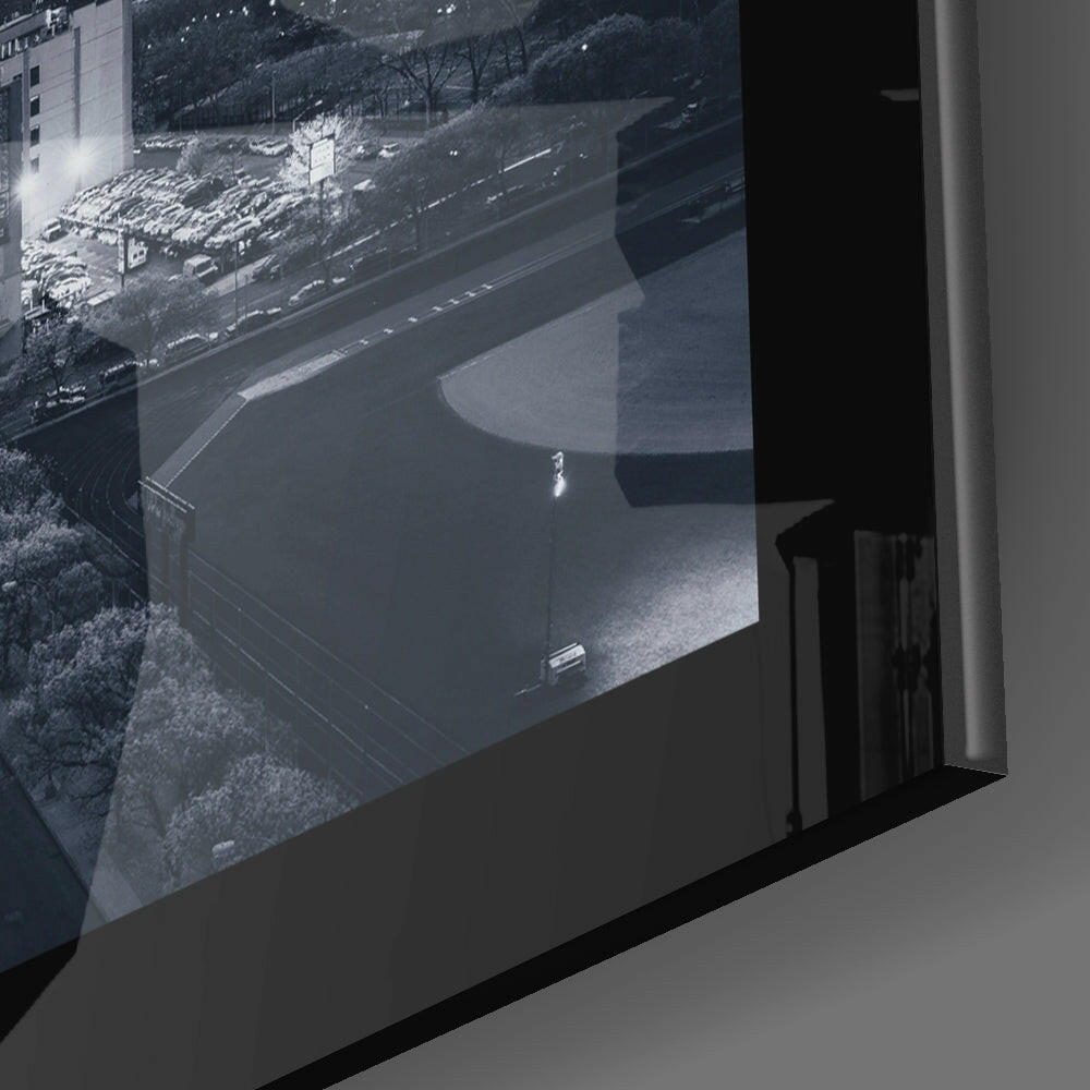 New York Skyline Monochrome Glass Wall Art