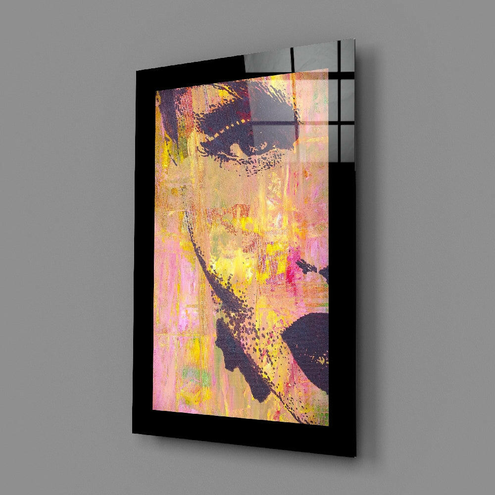 Abstract Half-Face Portrait Glass Wall Art