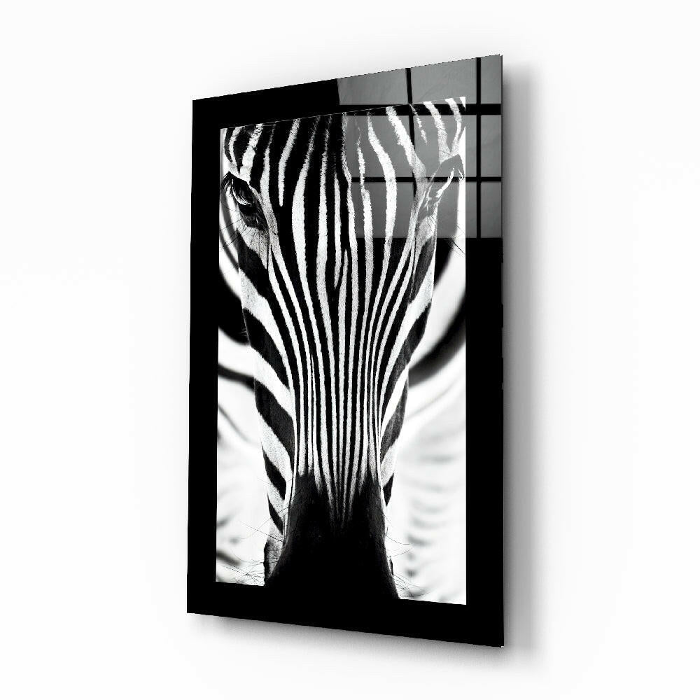Zebra glass wall art editorial portrait