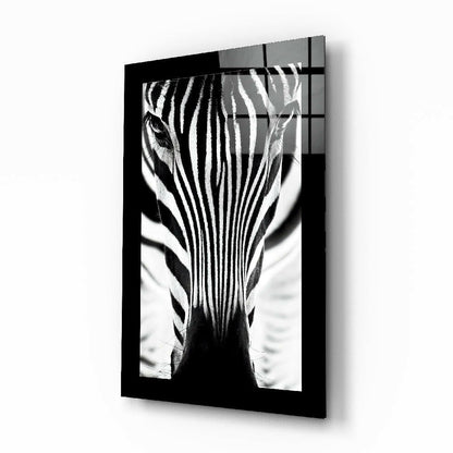Zebra glass wall art editorial portrait