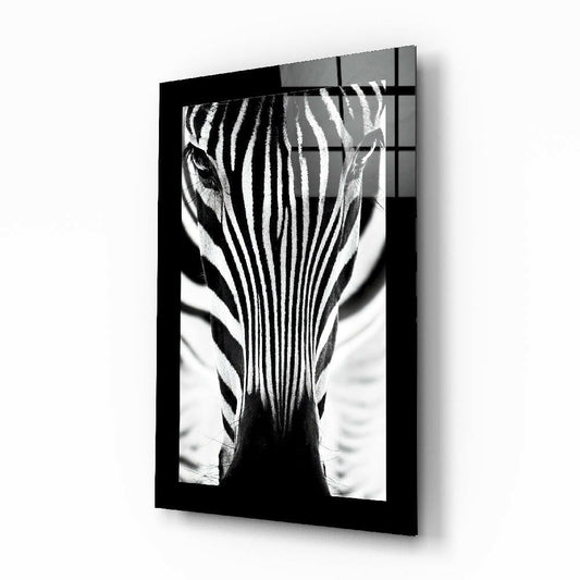 Zebra glass wall art editorial portrait
