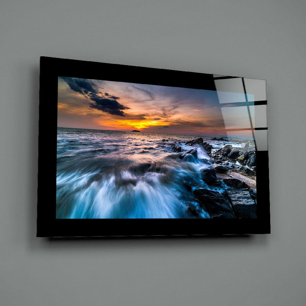 Combatant Sea Storm Glass Wall Art