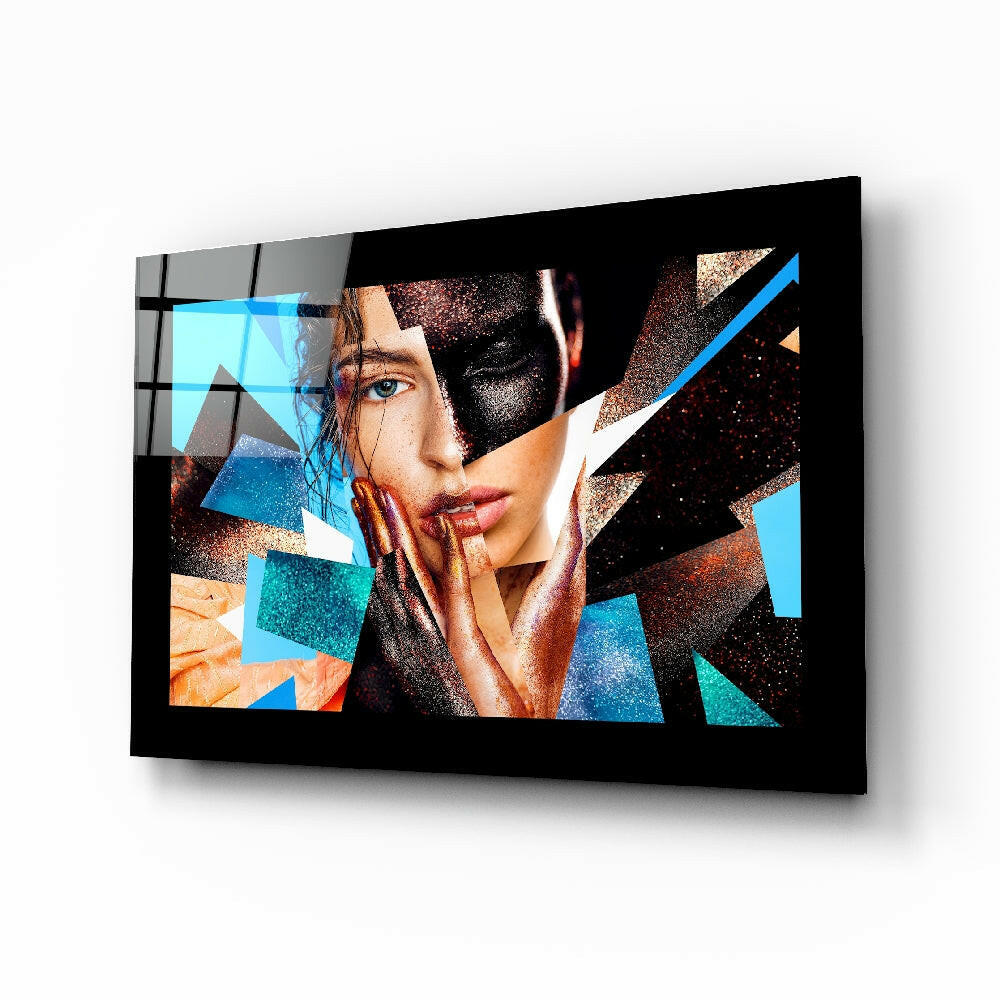 Modern woman glass wall art