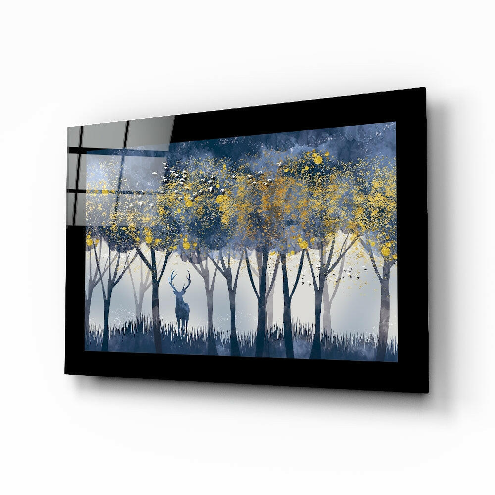 Silent Forest woodland glass wall art