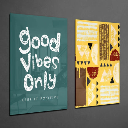 Good Vibes Only Glass Wall Art