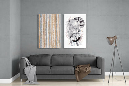 Raccoon Glass Wall Art