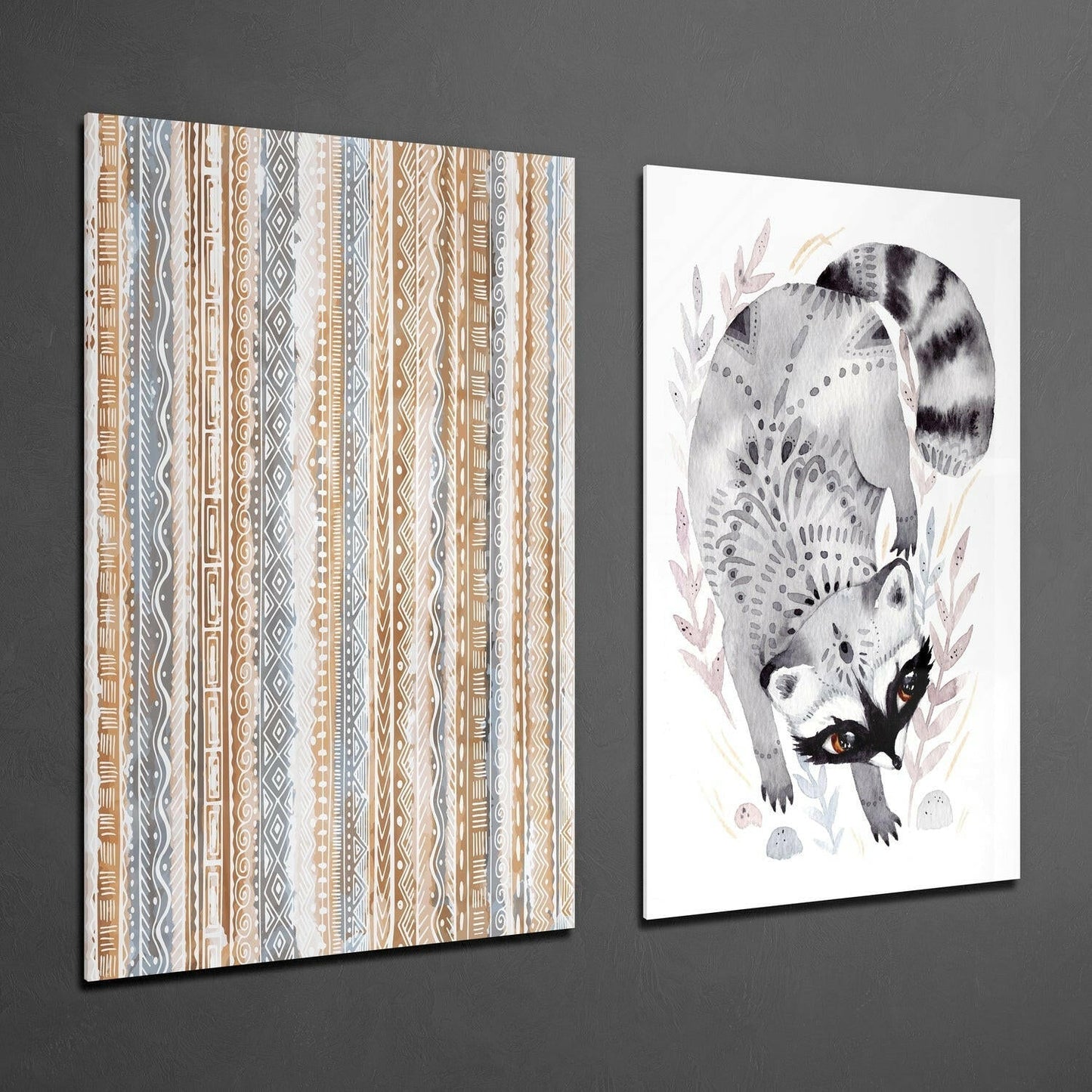 Raccoon Glass Wall Art