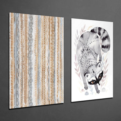 Raccoon Glass Wall Art
