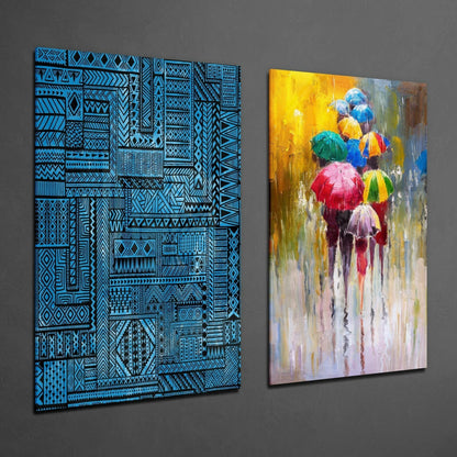 Umbrellas Glass Wall Art