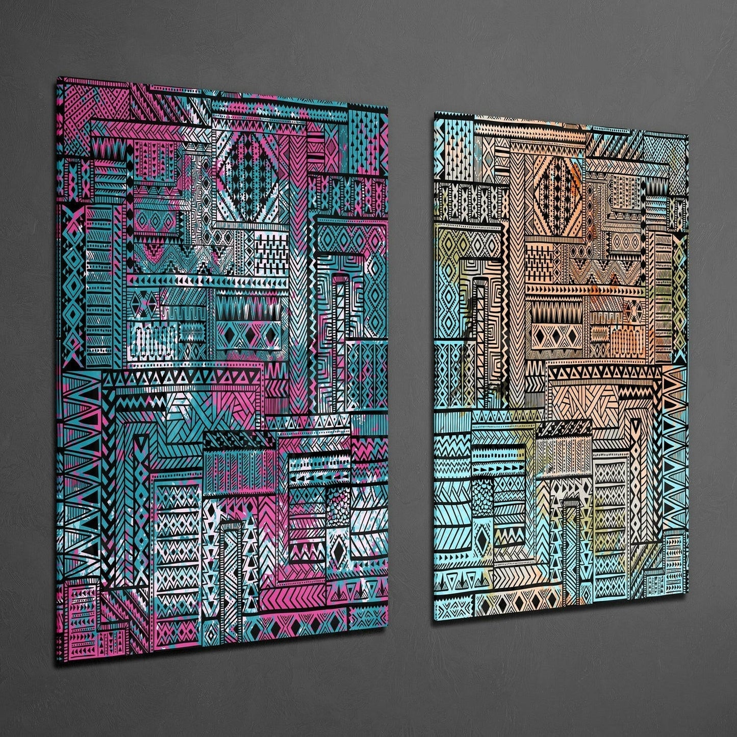 Ethnic Patterns Glass Wall Art