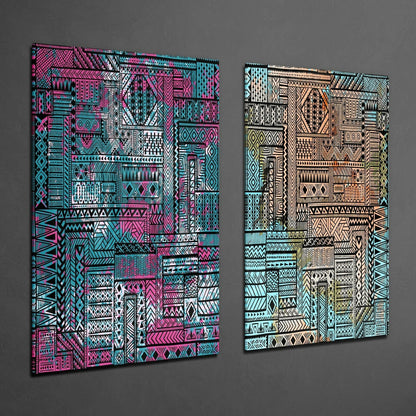 Ethnic Patterns Glass Wall Art