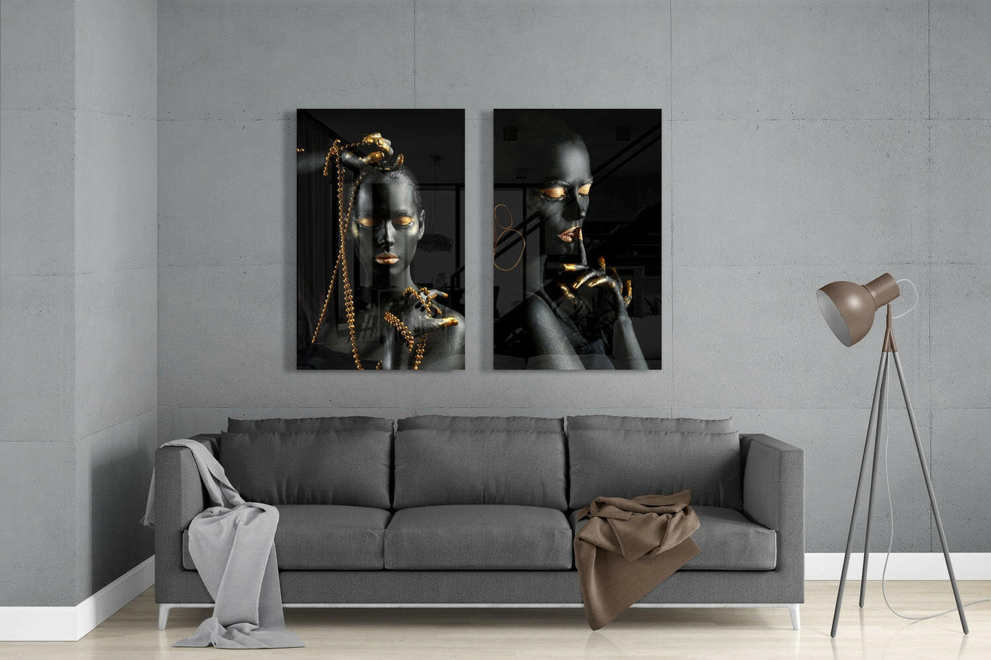 Women 2-Piece Glass Wall Art Set