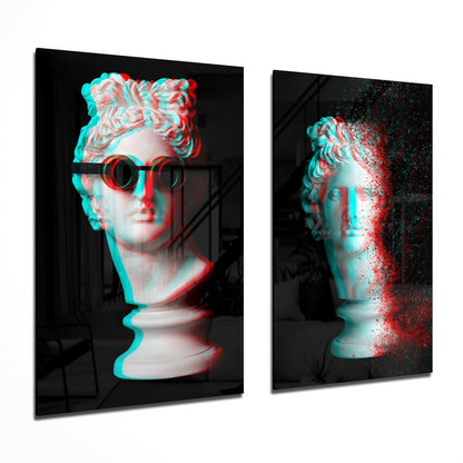 Statues 2-piece glass wall art
