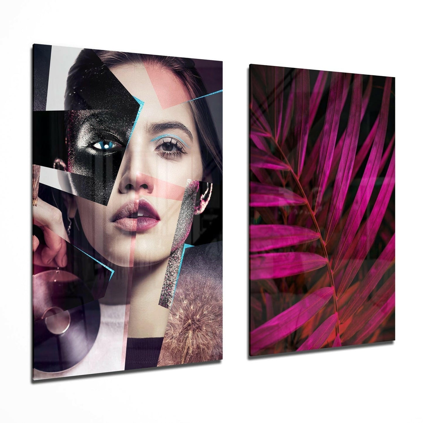 Patchwork Women 2-piece glass wall art