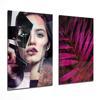 Patchwork Women 2-piece glass wall art