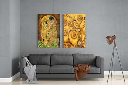 Klimt 2-Piece Glass Wall Art Set