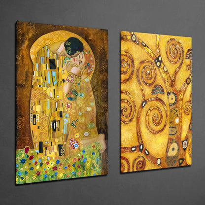 Klimt 2-Piece Glass Wall Art Set
